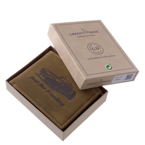 Portofel GreenDeed din piele Naturala model cu efect 3D Masina Clasica