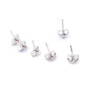 Set 6bc Cercei mici din argint 925 model perle albe si cristale mici c4400 - Img 2