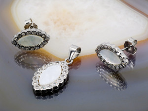 Set de Argint 925 cu Sidef si Cristale Zirconia 1358