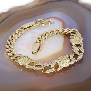 Bratara Eleganta Unisex model Grecesc Placata cu Aur cu Cristale Zirconia c1670