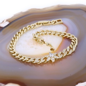 Bratara Placata cu Aur model Floricica cu cristale Zirconia c1733