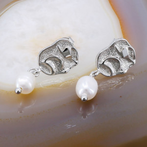 Cercei Fantezie din Argint 925 model cu Perla alba cod 3364