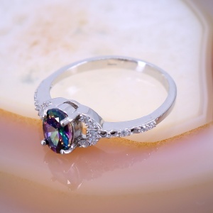 Inel din Argint cu cristale si topaz mistic c3308 - Img 2