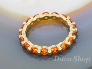 Inel Placat cu Aur 18K cu Cristale Galbene Zirconia pli1290