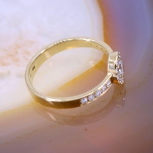Inel Wonder din Aur Galben 14K 585 cu Cristale c843 - Img 2