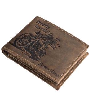 Portofel Barbati piele Naturala Maro Chopper Motor Style si RFID Protect