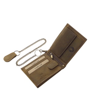 Portofel Barbati piele Naturala model Classic Motor Style cu lant detasabil si RFID Protect