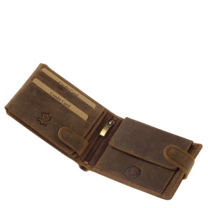 Portofel din piele naturala model Masina Retro culoare Maro cu Capsa - Img 4