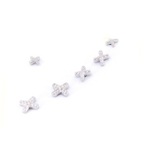 Set 6bc Cercei mici din argint 925 model X cu cristale c4398