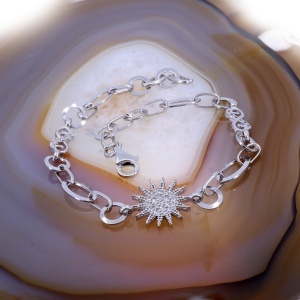 Bratara din Argint cu Soare si Infinit completata cu Cristale Zirconia c3334