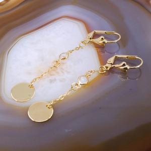 Cercei Banut Placati cu Aur 18k cu Cristale Zirconia c3592