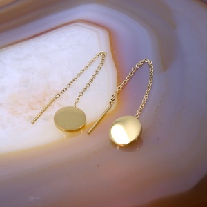 Cercei fir Lung placati cu Aur 18K model reflexii Oglinda c4148