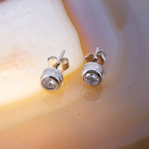 Cercei Rotunzi din Argint 925 cu Cristale Zircon c3758