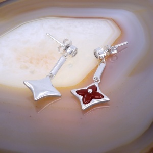Cercei Stea din Argint 925 cu Piatra tip Carneol si Cristal Zirconia