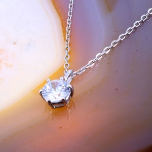 Colier Classic Soul Stone din Argint cu Cristal Rotund Zirconia c1766