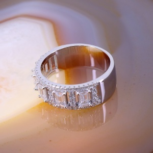 Inel din Argint 925 cu cristale zirconia transparente c3338 - Img 2