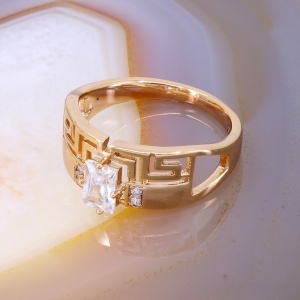 Inel Double placat cu aur rose cu Cristale zirconia c1685