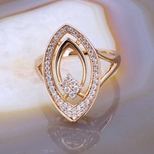 Inel Fantezie Placat cu Aur Rose si decorat cu Cristale Zirconia c1568