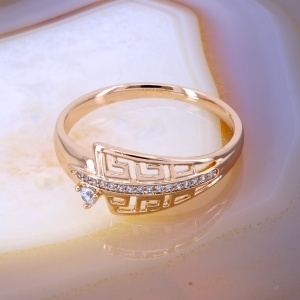 Inel placat cu aur rose cu Cristale zirconia c1679
