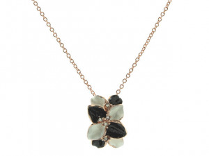 Lant Placat cu Aur Roz 18k, Pictat cu email, cod 375
