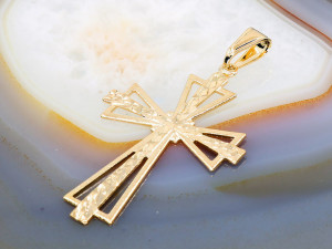 Pandantiv Cruce Placata cu Aur Galben 18K c485