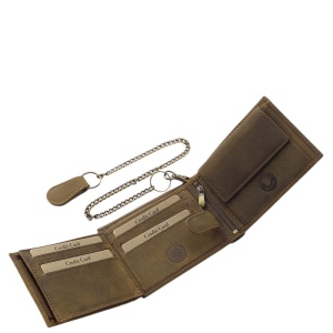 Portofel Barbati piele Naturala model Classic Motor Style cu lant detasabil si RFID Protect