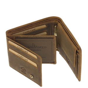 Portofel Race Tuning din piele naturala marca GreenDeed culoare maro - Img 2