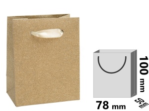 Punga Mica din Hartie - Carton Culoare Auriu Stralucitor c24374