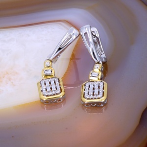 Cercei din Argint Partial placat cu aur cu cristale zirconia c4336