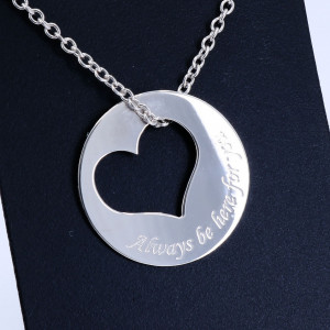 Colier din Argint 925 model Inima cu mesaj Emotional "Always be here for you" c1406