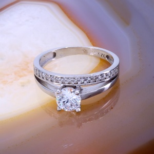 Inel din Argint 925 model Double cu cristale Zirconia c3205