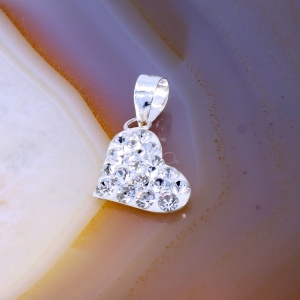 Pandantiv Inima din Argint cu cristale de culoare Zirconia c1337