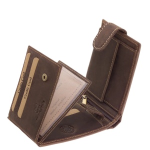 Portofel din piele Naturala Culoare Maro Inchis cu model Pisica si Capsa de Protectie - Img 6