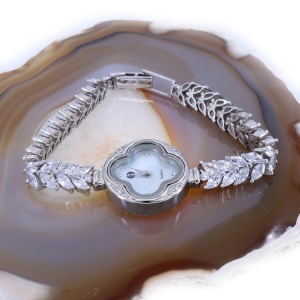 Ceas Din Argint 925 cu Cristale Zirconia Albe Stralucitoare si Cadran elegant Sidef c58 - Img 3
