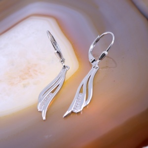 Cercei Frunzulite elegante din argint 925 cu cristale c4436