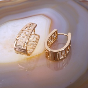 Cercei Hoop Top placati cu aur Rose model Grecesc c4129