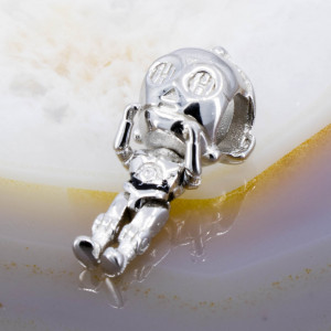 Charm de Argint 925 model Robot cu cristale Zirconia Albe Clare 994