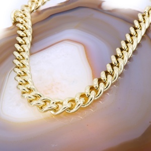 Colier Cuban Link placat cu aur galben c1286