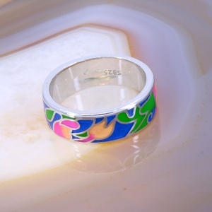 Inel Georgian Abstract Floral Ring din Argint 925 c3263 - Img 2