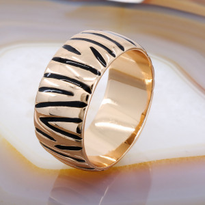 Inel Lat Placat cu Aur Rose model Animal Print cod 1515