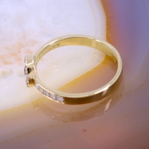 Inel Wonder din Aur Galben 14K 585 cu Cristale c843 - Img 3