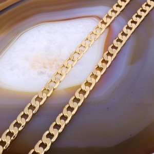 Lant Barbati Placat cu Aur Galben 18K zale asezate 1-1 c1156