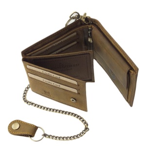 Portofel Barbati piele Naturala model Classic Motor Style cu lant detasabil si RFID Protect