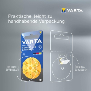 Baterii Varta 10 pentru Aparatele Auditive set 6 bc