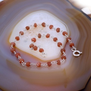 Bratara din Argint 925 cu pietricele Agate Maro c3330