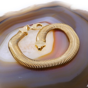 Bratara Lata model Snake, Sarpe Placata cu Aur Galben c1578