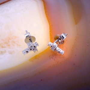Cercei argint 925 forma cruce cu cristale zircon c4495