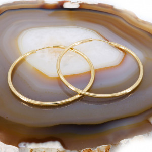 Cercei Creole Rotunzi Placati cu Aur Galben 18K cod 3366