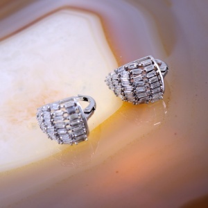 Cercei din argint cu multi cristale baguette cut c4448