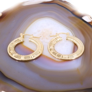 Cercei Fantezie Rotunzi Plati Placati cu Aur Galben 18k c3613